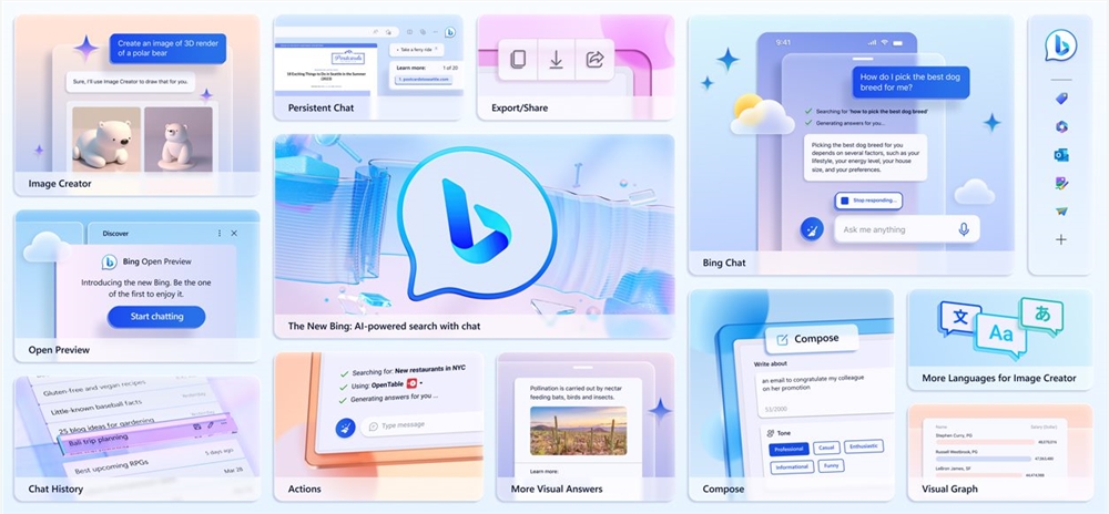 microsoft bing，edge，人工智能，ai，微软，gpt-4，bing image ceator